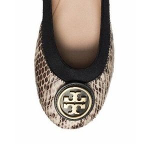 Worn Once Tory Burch Caroline 2 Two Tone Snake Flats - Sz 11